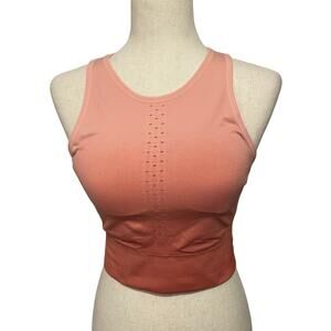 Max Studio Women’s Longline Padded High Neck Bralette Ombre Coral Size XS-S